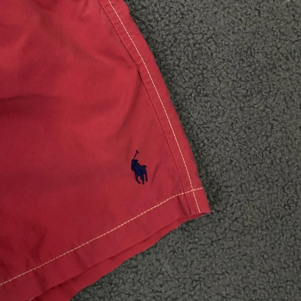 Vintage Polo Ralph Lauren Swim Shorts Mens MEdium Red Pony Mesh Lined Trunks